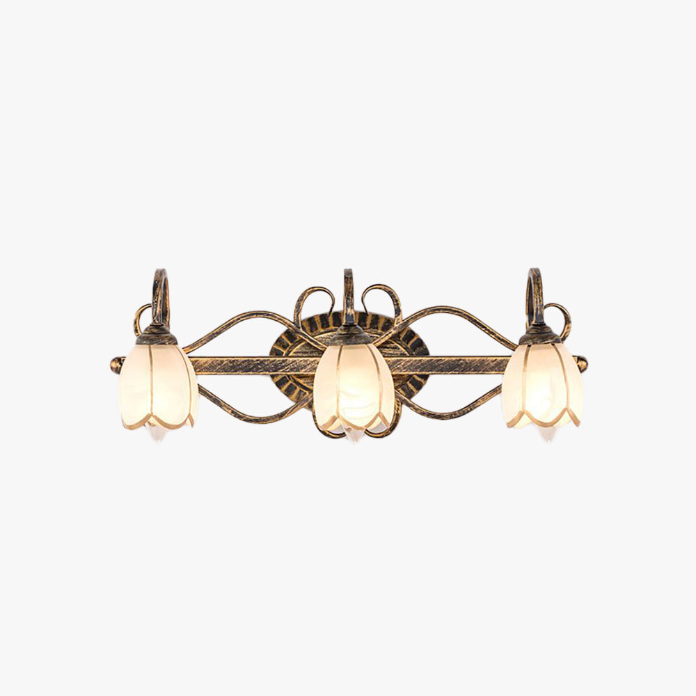 Arisha Moderni LED Applique Metallo/Vetro Ottone Fiore Camera da Letto Antico
