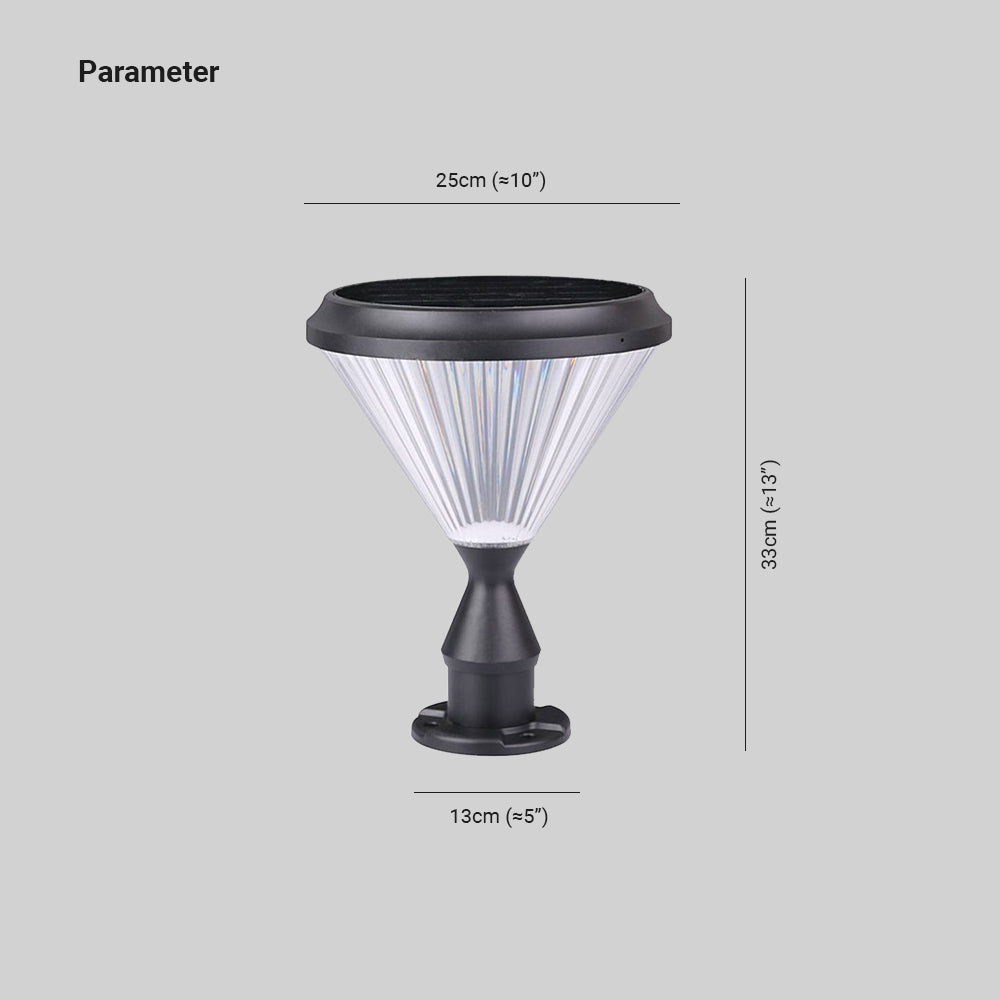 Ray Diamonde Solare Metallo/Acrilico Lampade da Esterno Nero