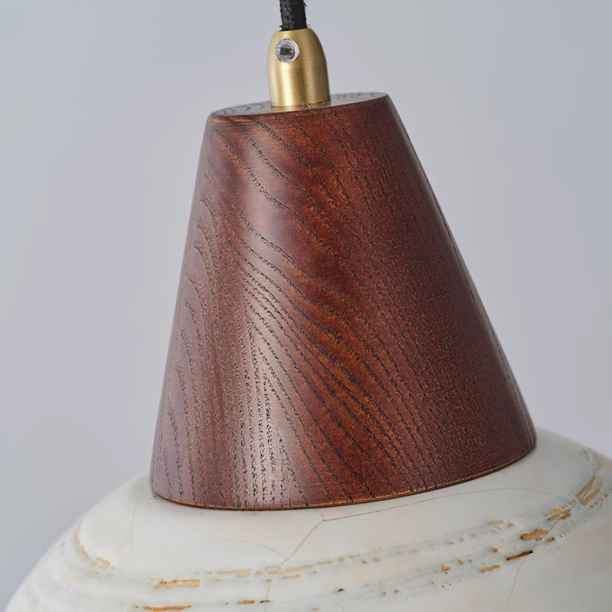 Lampada a sospensione in ceramica texturizzata, forma conica, stile nordico minimalista