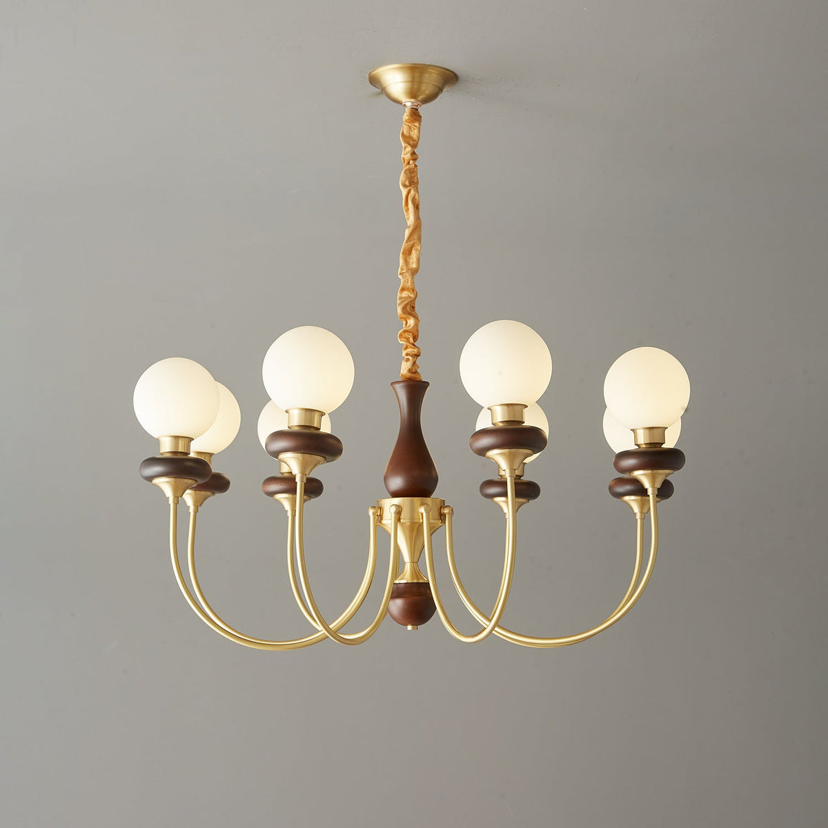 Cotheor lampadario in legno e vetro vintage Tradizionale