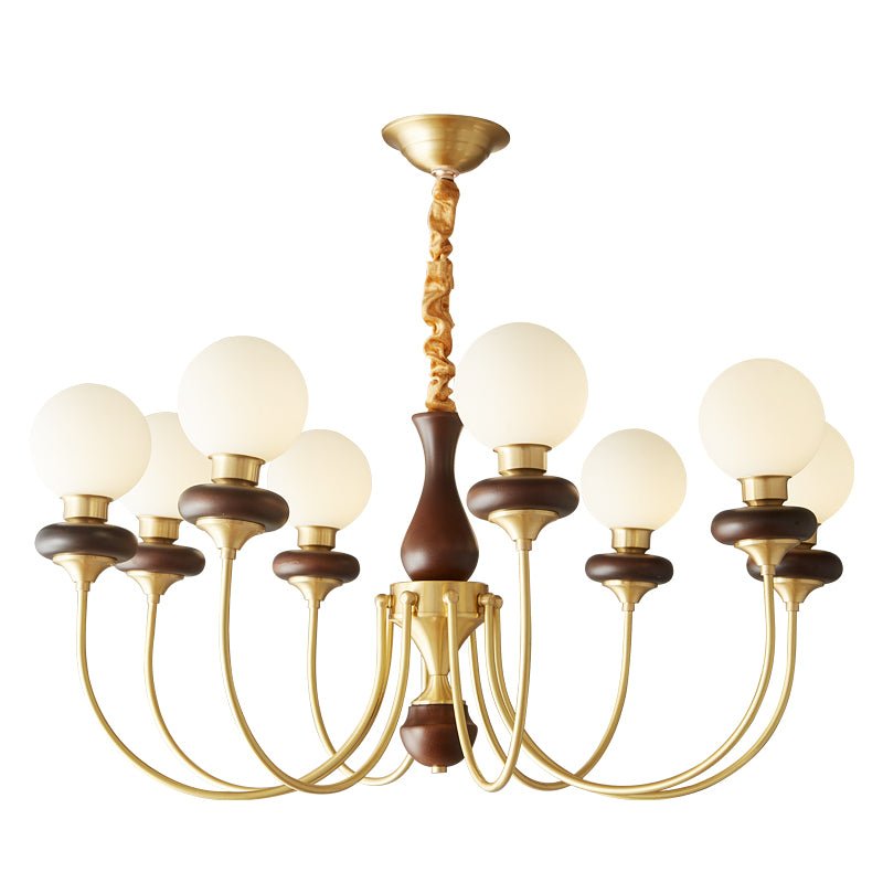 Cotheor lampadario in legno e vetro vintage Tradizionale
