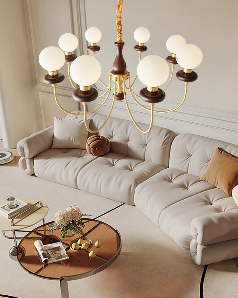 Cotheor lampadario in legno e vetro vintage Tradizionale