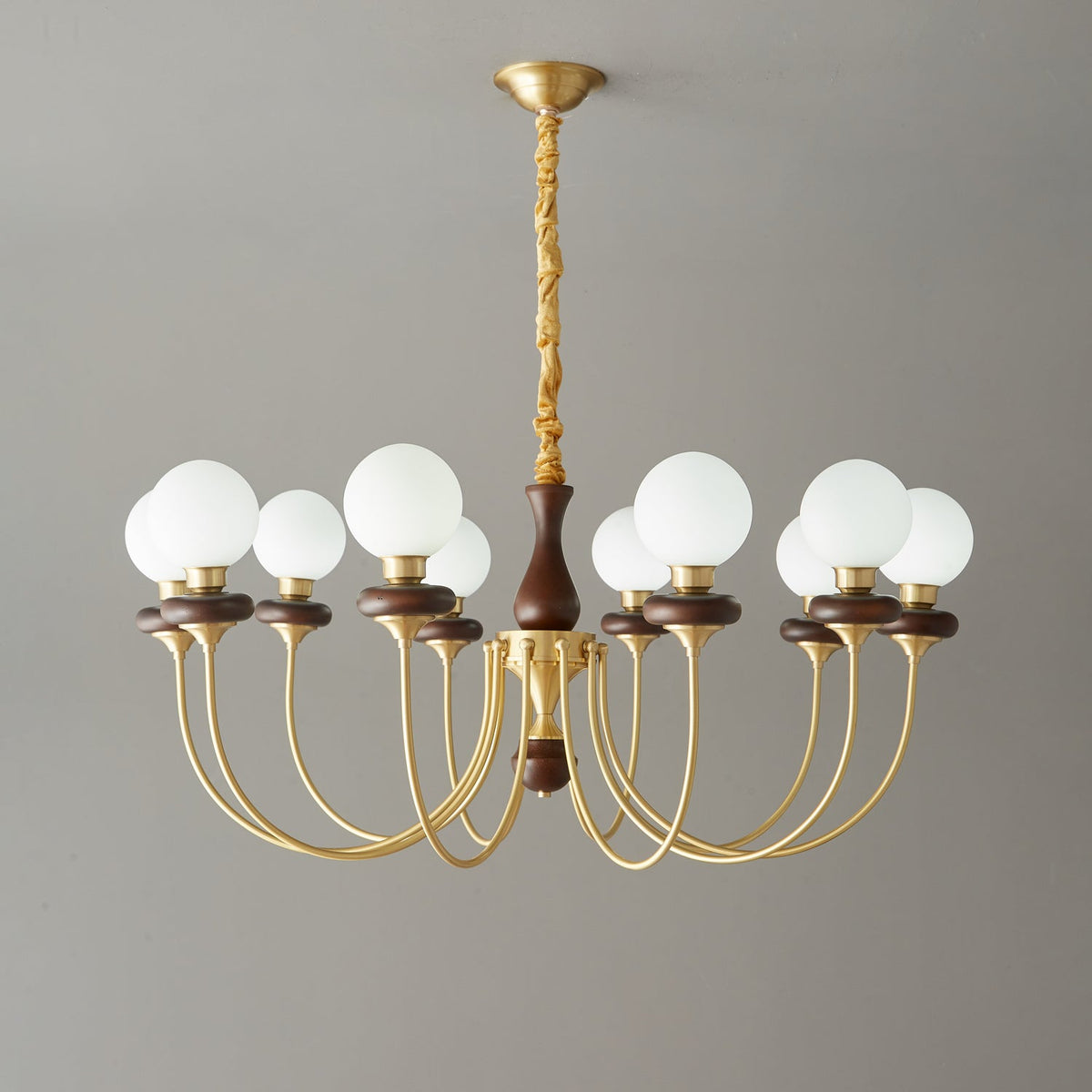 Cotheor lampadario in legno e vetro vintage Tradizionale