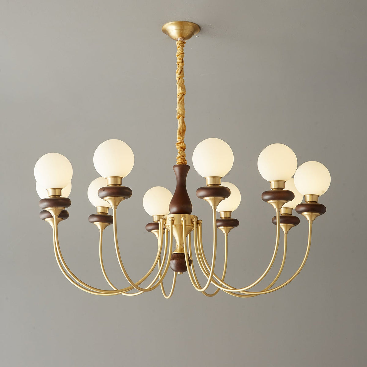 Cotheor lampadario in legno e vetro vintage Tradizionale