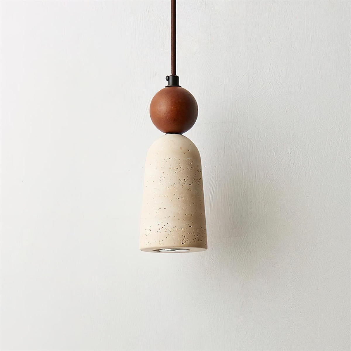 Nolira lampada a sospensione legno travertino Naturale