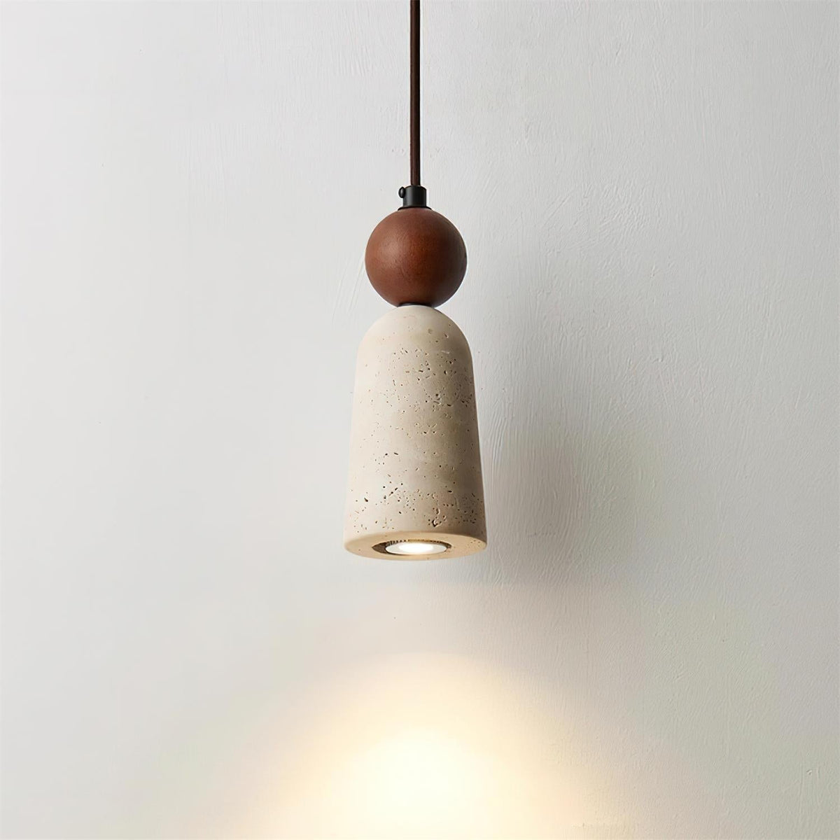 Nolira lampada a sospensione legno travertino Naturale