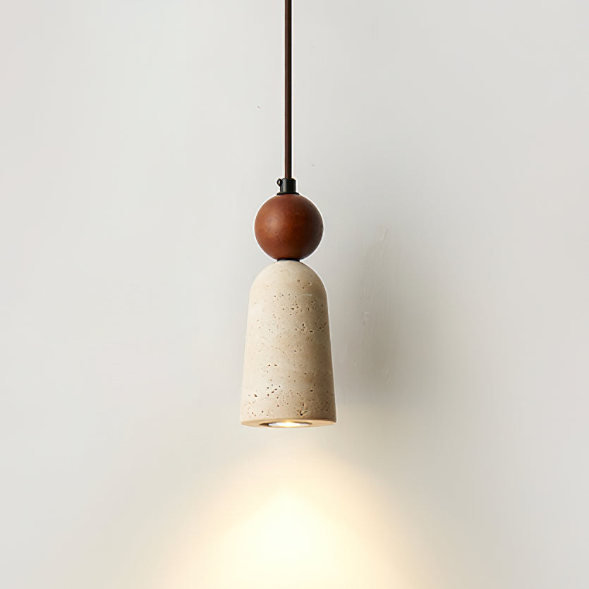 Nolira lampada a sospensione legno travertino Naturale