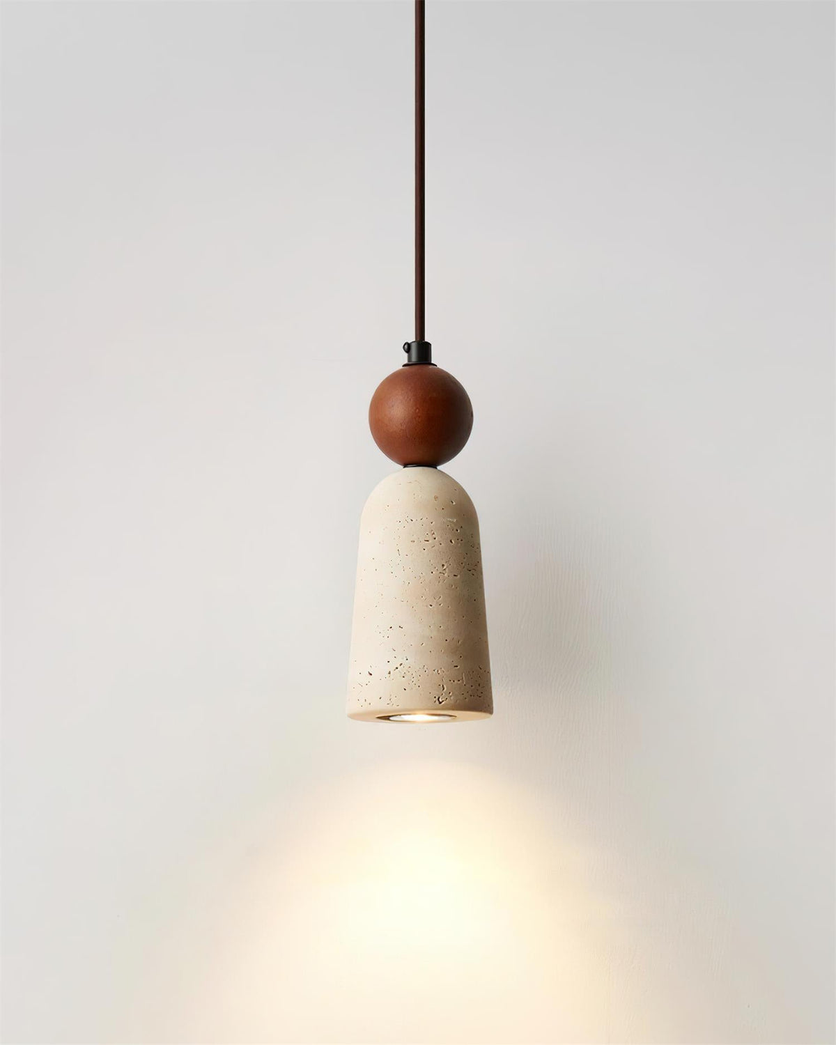 Nolira lampada a sospensione legno travertino Naturale