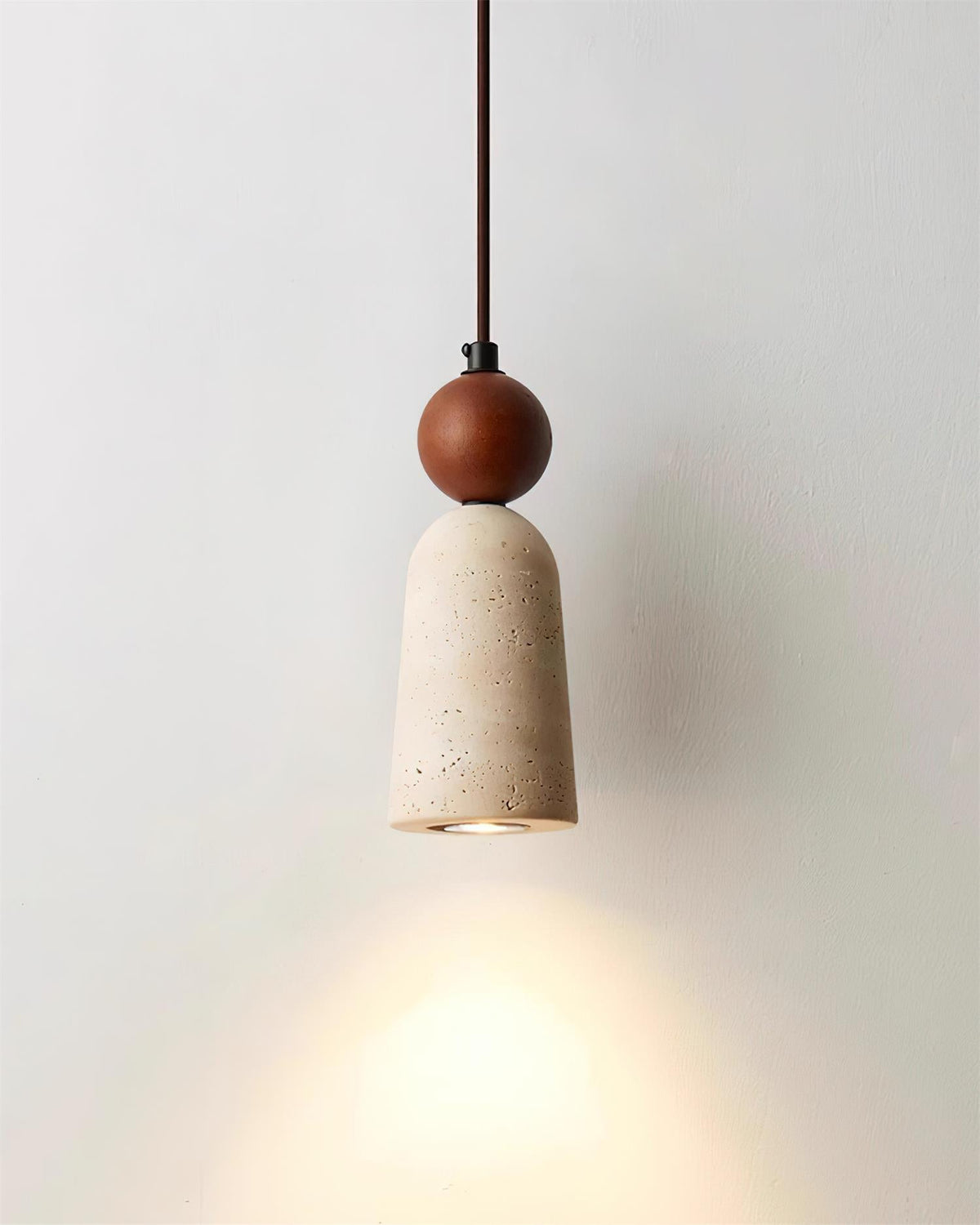 Nolira lampada a sospensione legno travertino Naturale