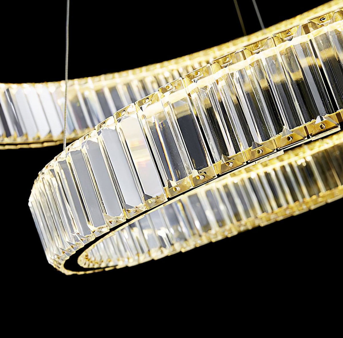 Cyrirelle lampadario Oro Anello Cristallo