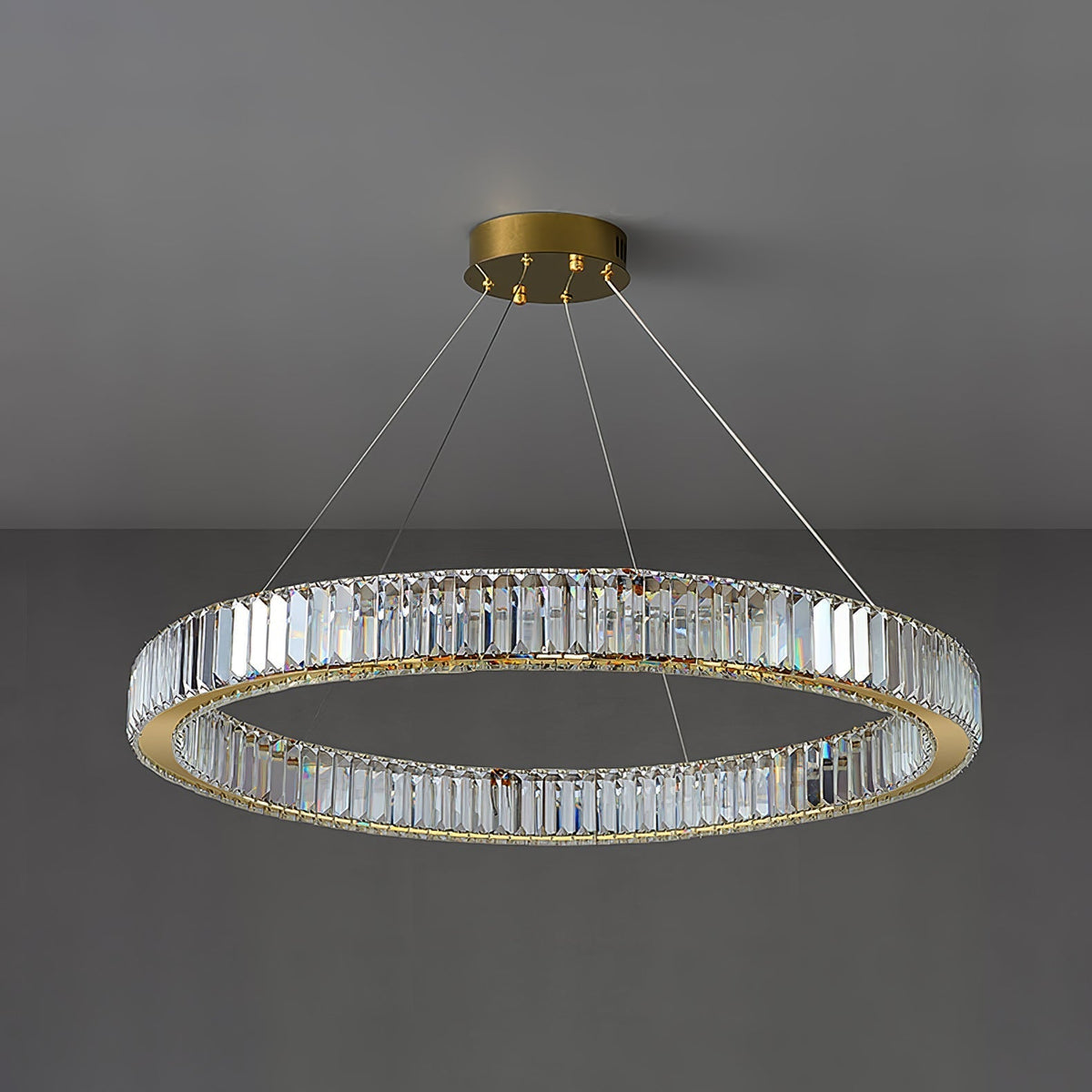 Cyrirelle lampadario Oro Anello Cristallo