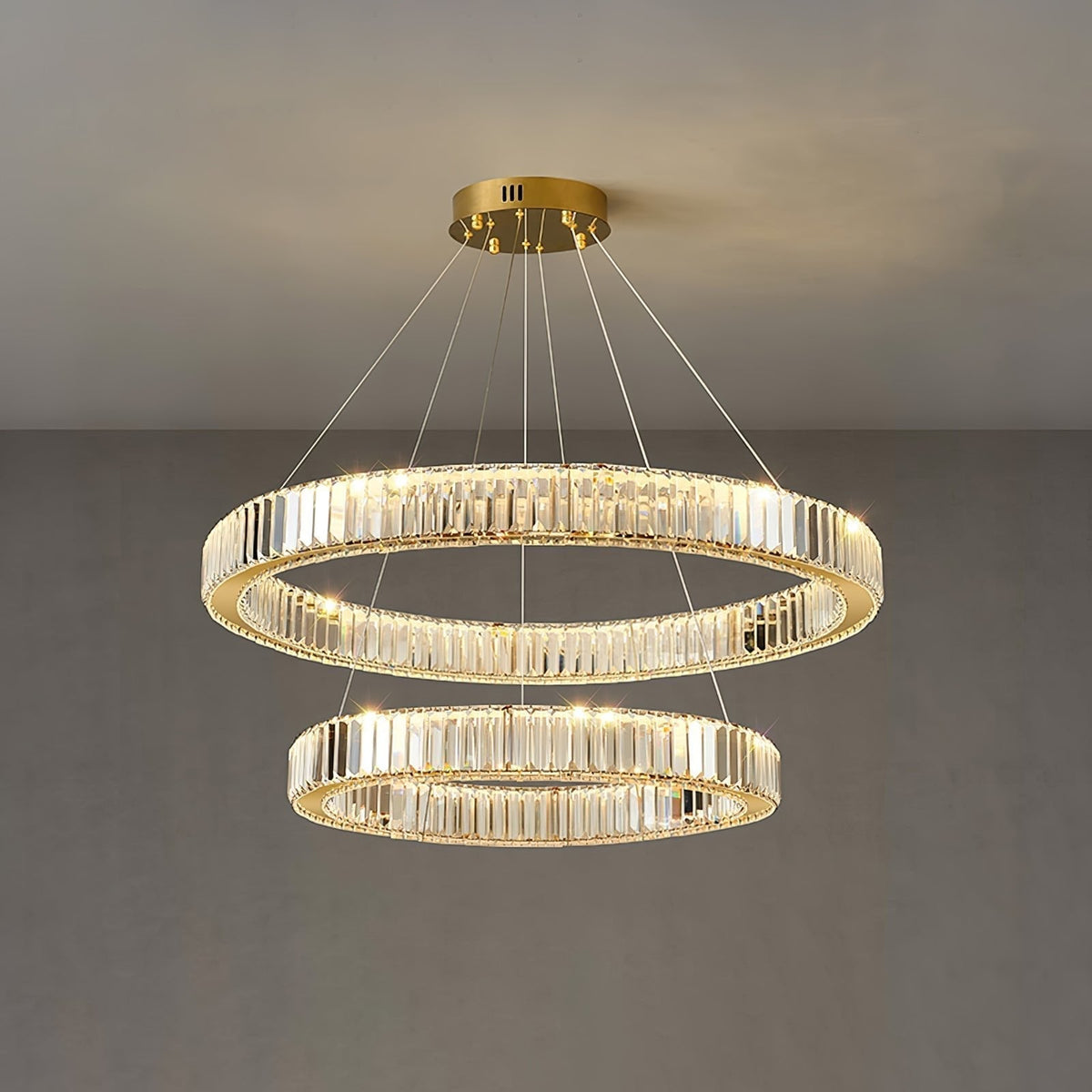Cyrirelle lampadario Oro Anello Cristallo