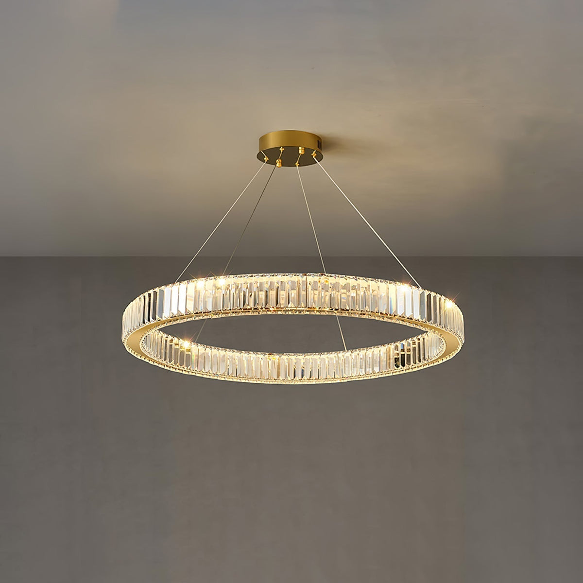 Cyrirelle lampadario Oro Anello Cristallo
