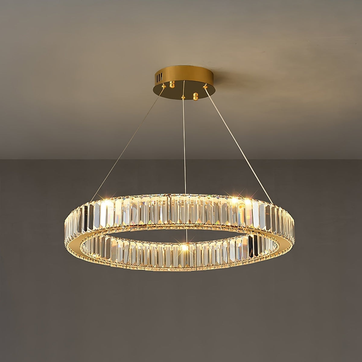 Cyrirelle lampadario Oro Anello Cristallo
