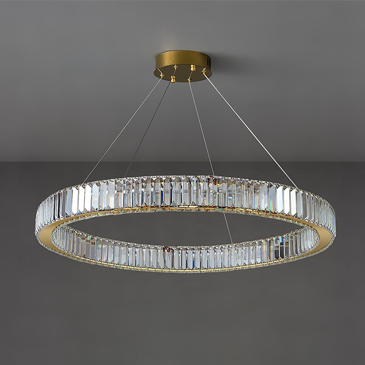 Cyrirelle lampadario Oro Anello Cristallo