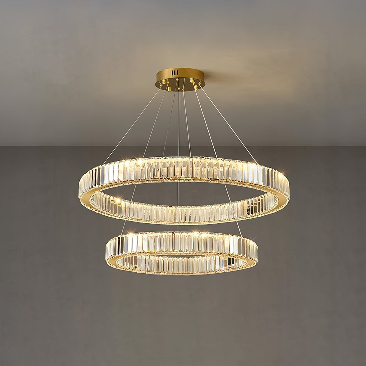 Cyrirelle lampadario Oro Anello Cristallo