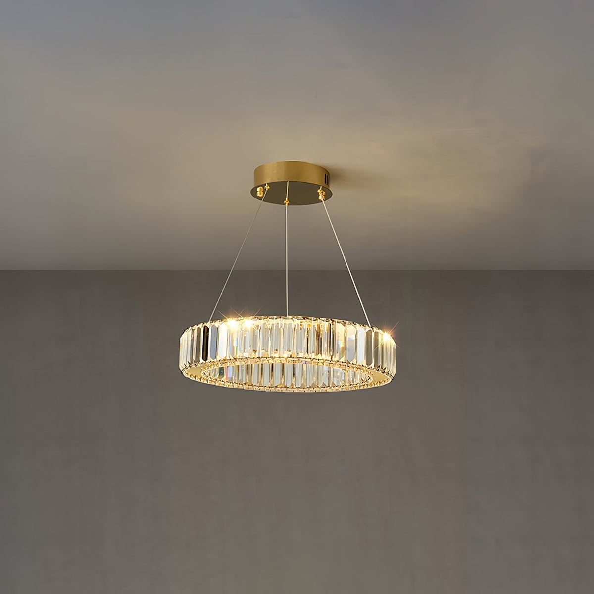 Cyrirelle lampadario Oro Anello Cristallo
