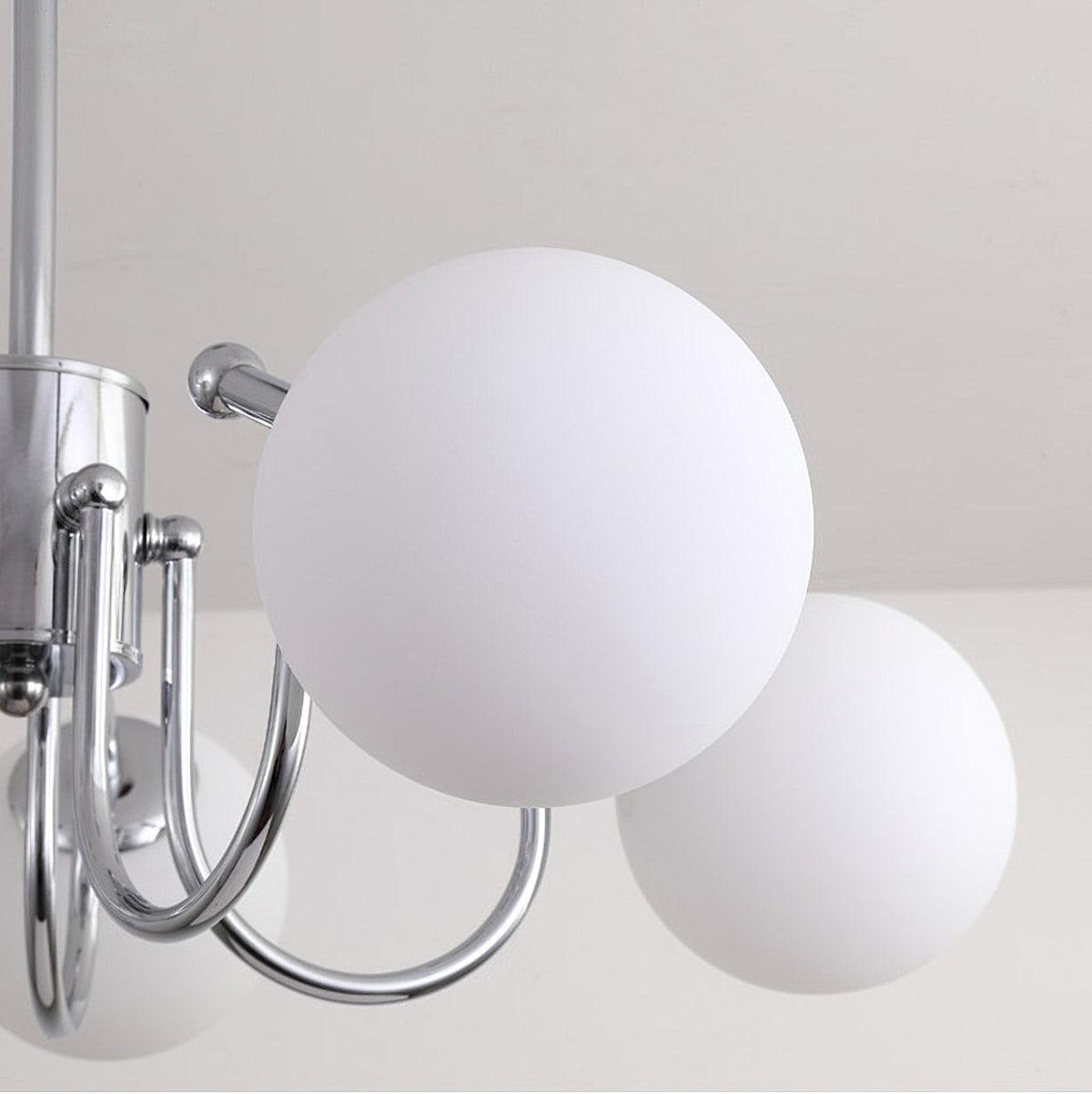 Tave lampadario sfera cromo moderno