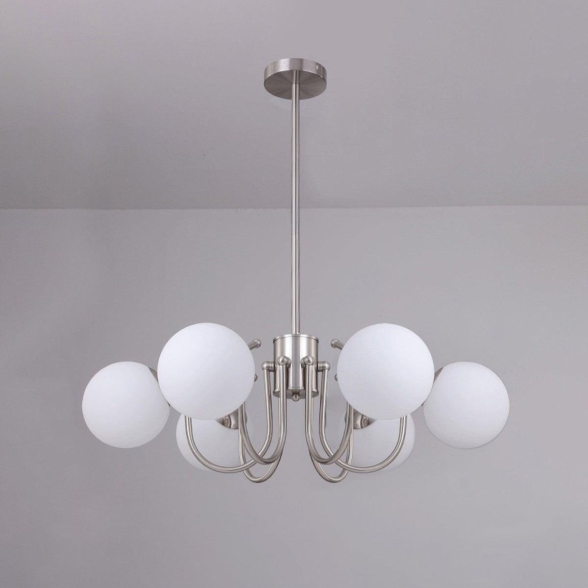 Tave lampadario sfera cromo moderno