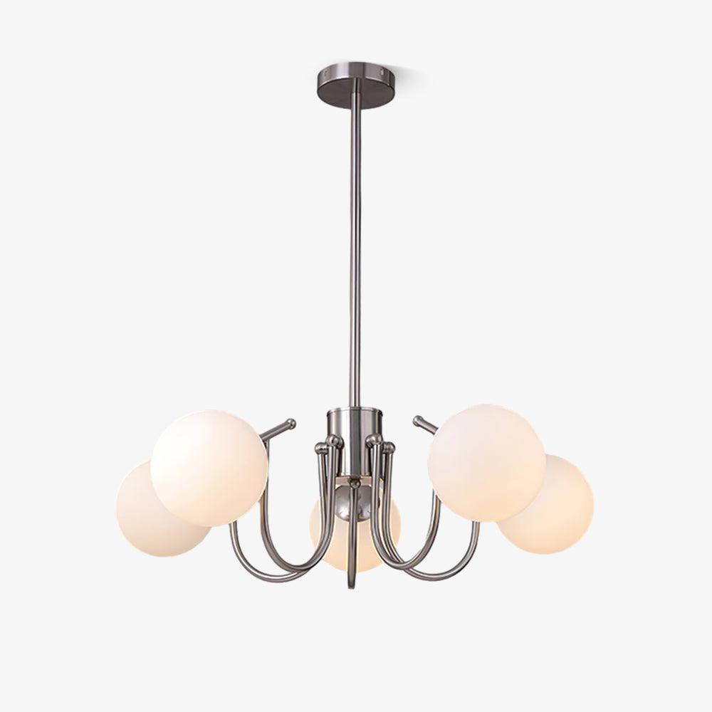 Tave lampadario sfera cromo moderno