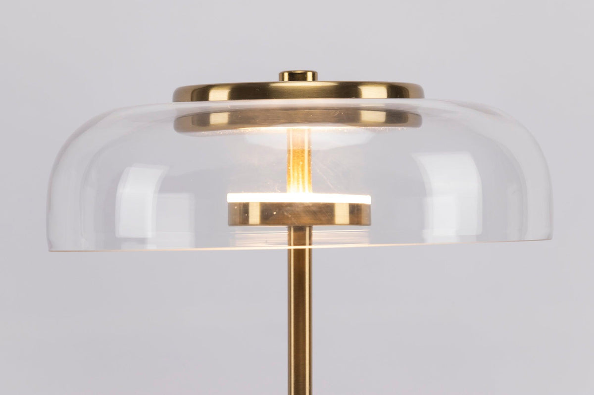 Rinelette lampada da tavolo in vetro Chiaro con Base in legno