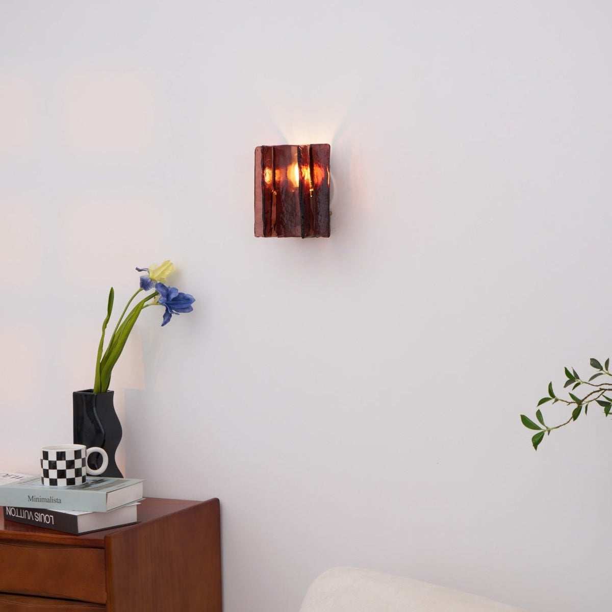Erove lampada da parete in vetro Artistico