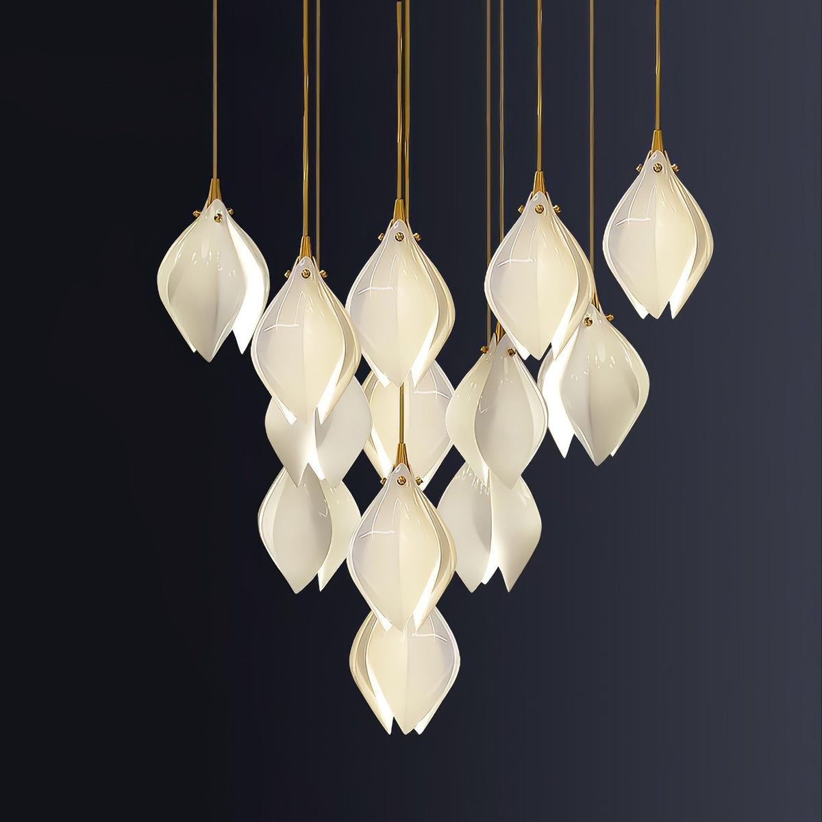 Fioenaya lampada a sospensione in Ceramica bianca con Motivo Florale floreale