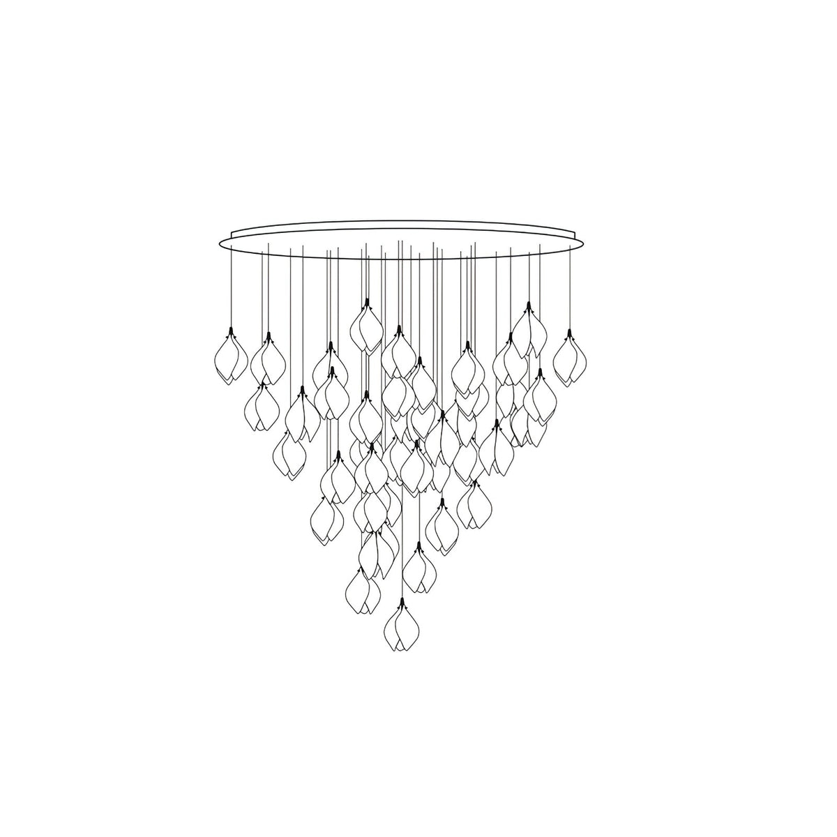Fioenaya lampada a sospensione in Ceramica bianca con Motivo Florale floreale
