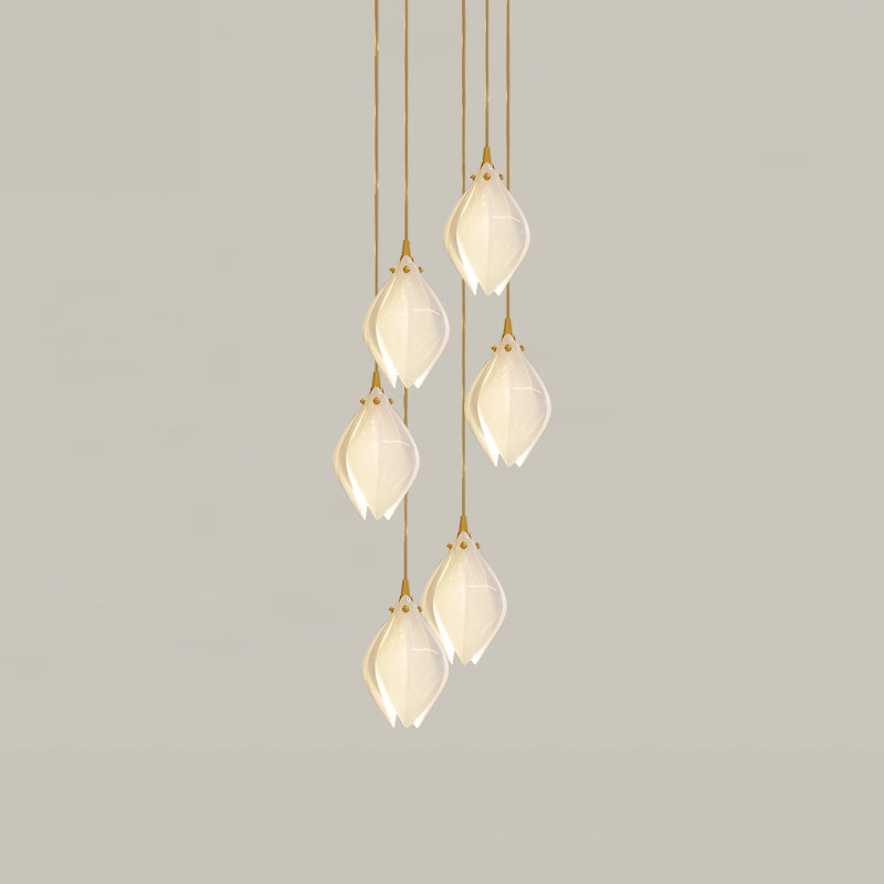 Fioenaya lampada a sospensione in Ceramica bianca con Motivo Florale floreale