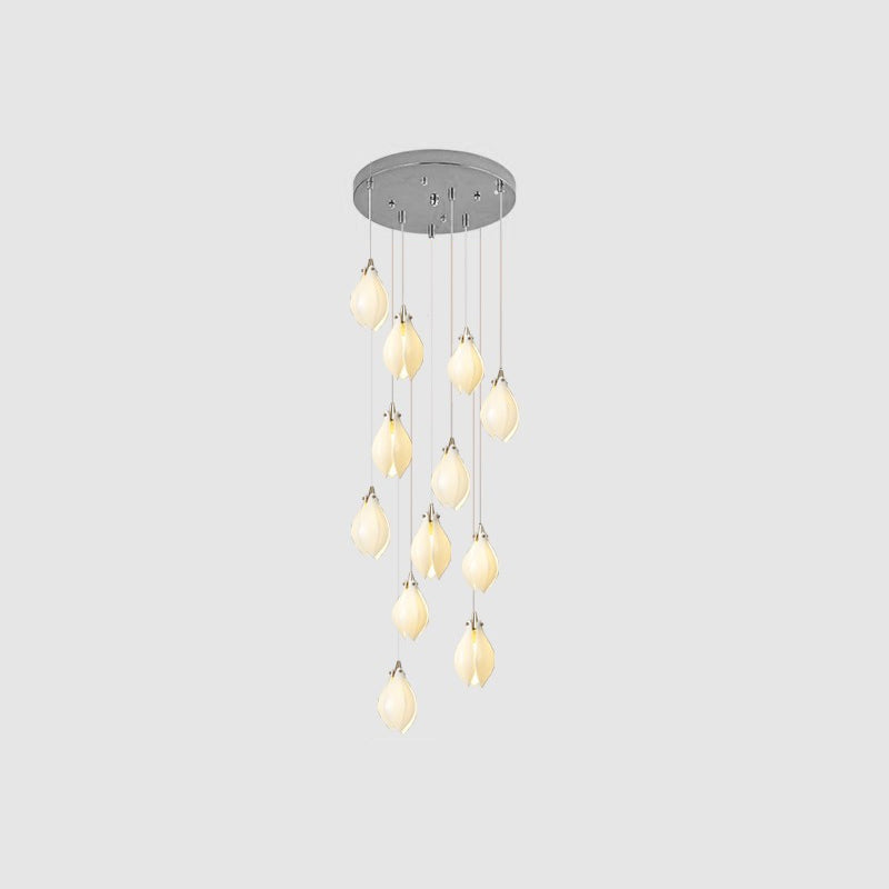 Fioenaya lampada a sospensione in Ceramica bianca con Motivo Florale floreale