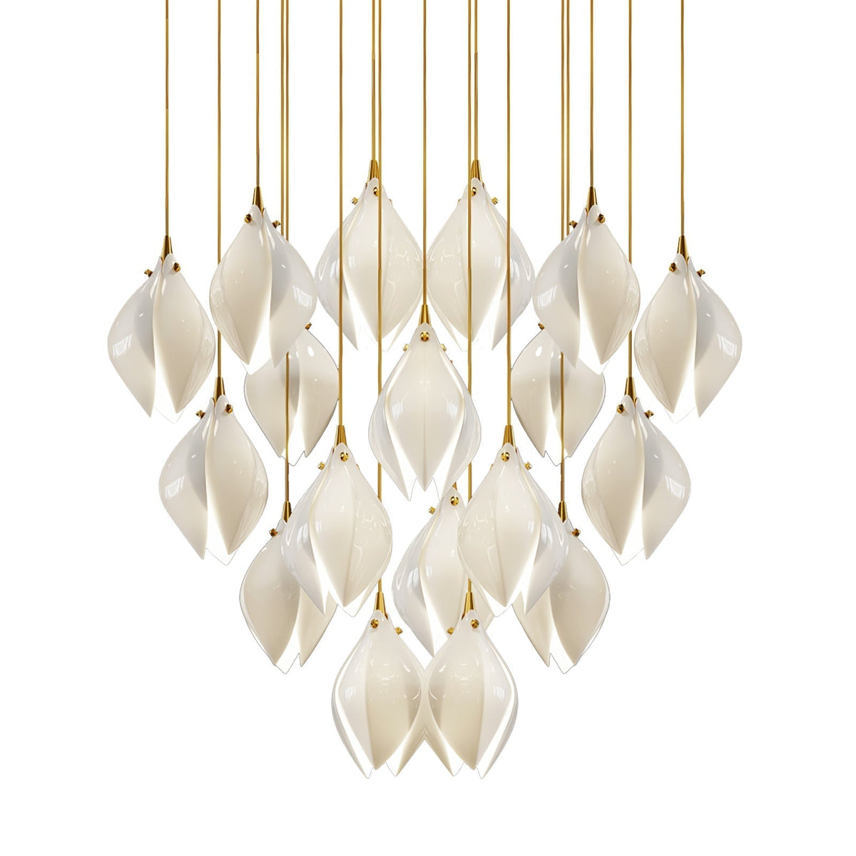 Fioenaya lampada a sospensione in Ceramica bianca con Motivo Florale floreale