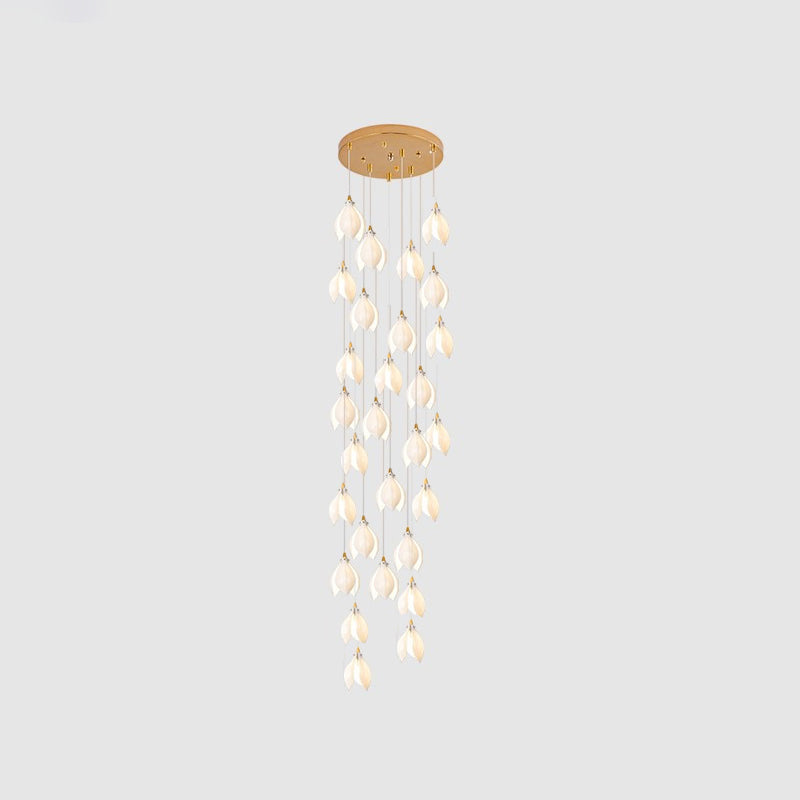 Fioenaya lampada a sospensione in Ceramica bianca con Motivo Florale floreale