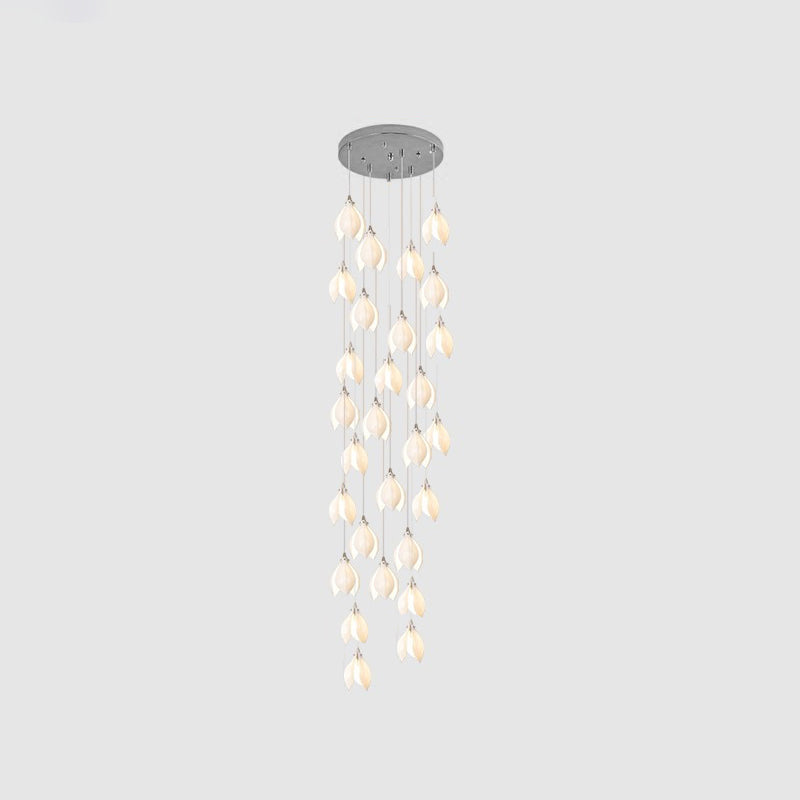 Fioenaya lampada a sospensione in Ceramica bianca con Motivo Florale floreale