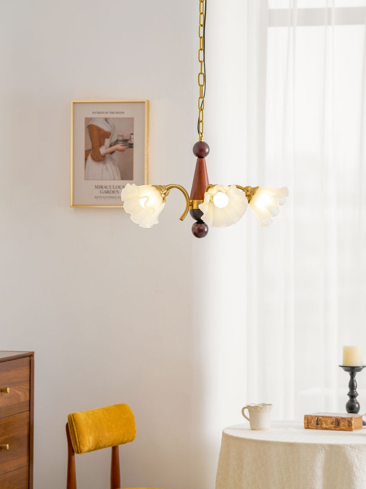 Ilvinan lampadario Eleganza Tradizionale in legno e vetro