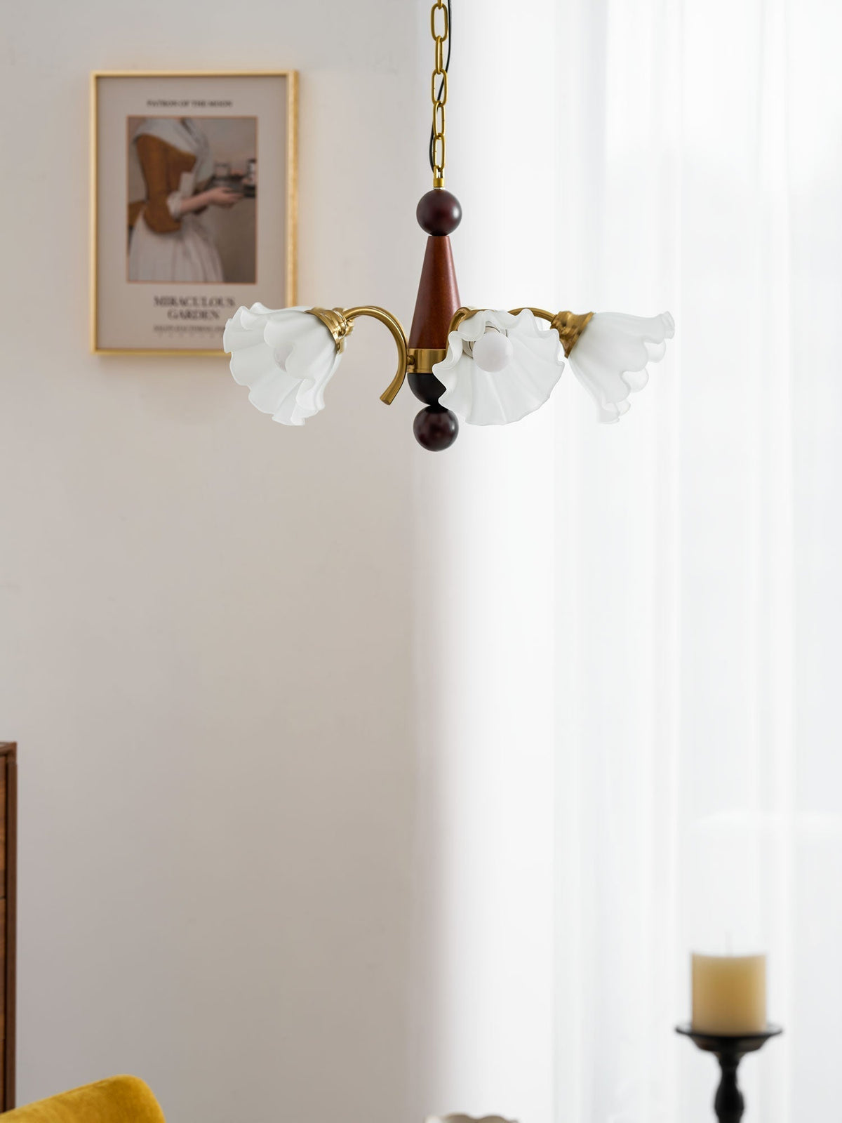 Ilvinan lampadario Eleganza Tradizionale in legno e vetro