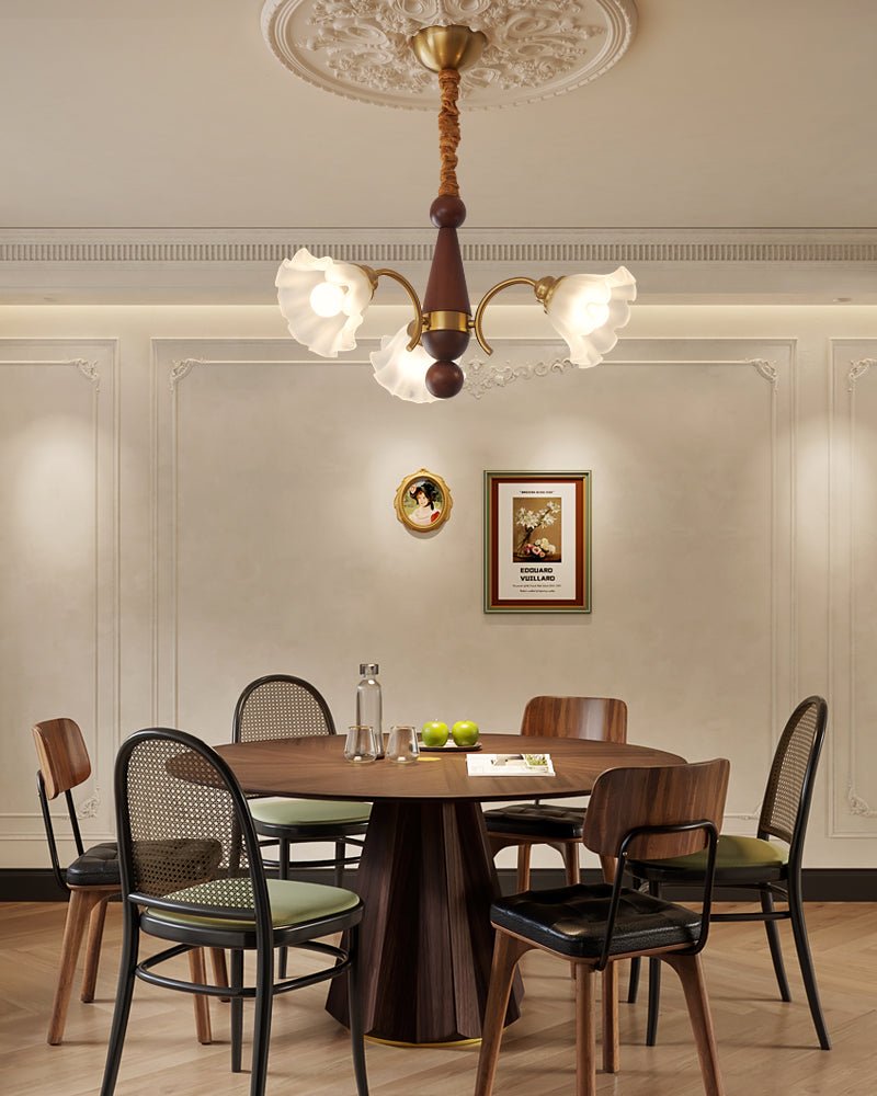 Ilvinan lampadario Eleganza Tradizionale in legno e vetro