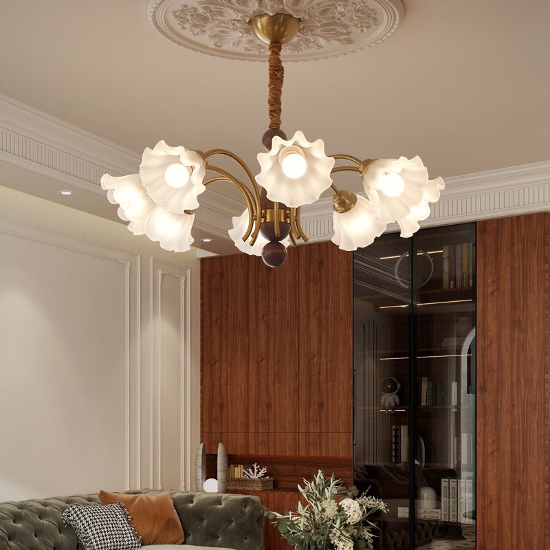 Ilvinan lampadario Eleganza Tradizionale in legno e vetro