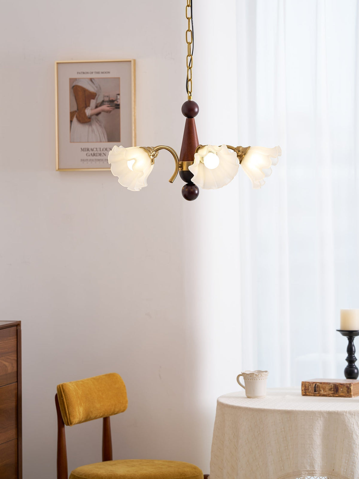 Ilvinan lampadario Eleganza Tradizionale in legno e vetro