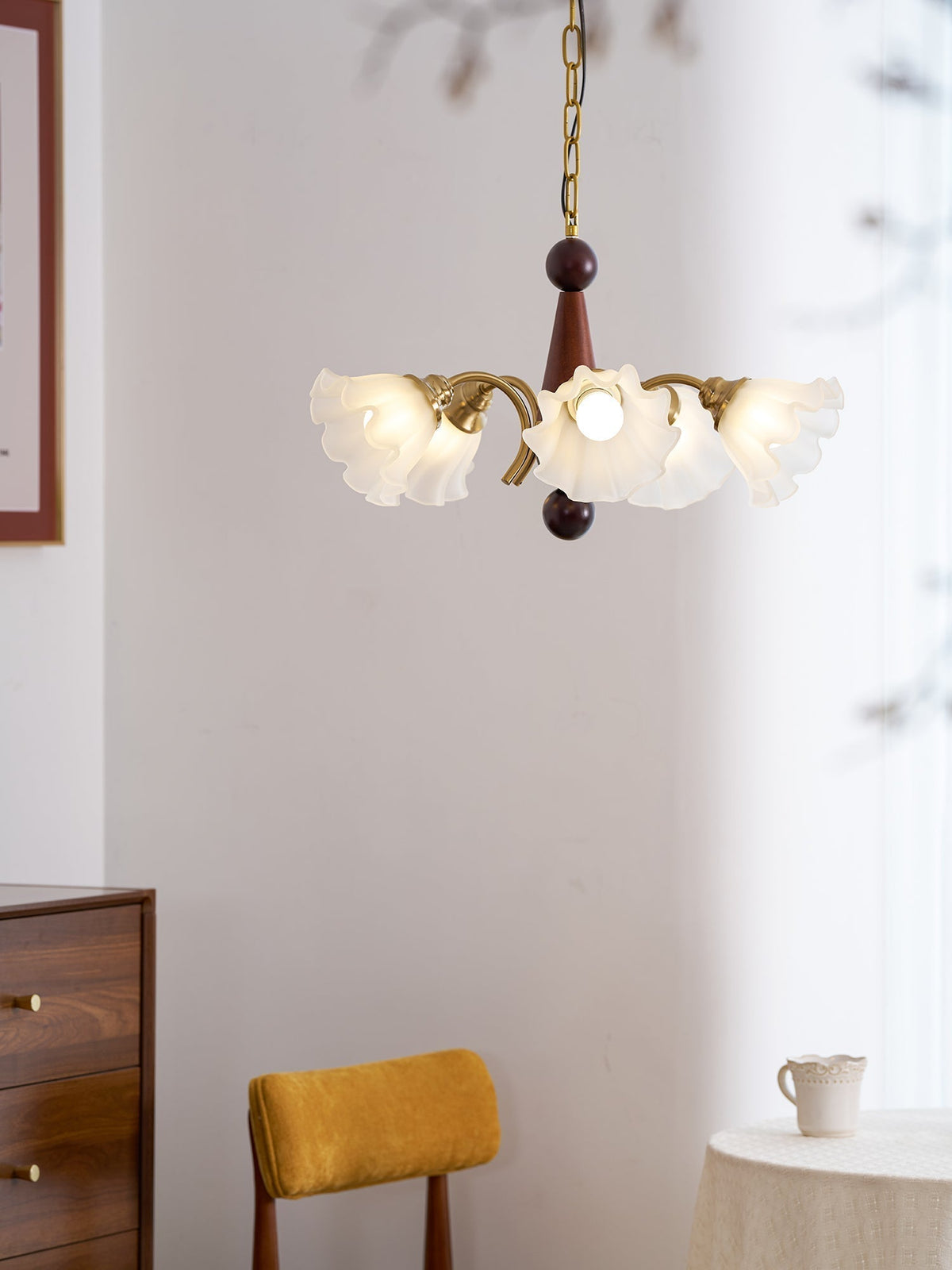 Ilvinan lampadario Eleganza Tradizionale in legno e vetro