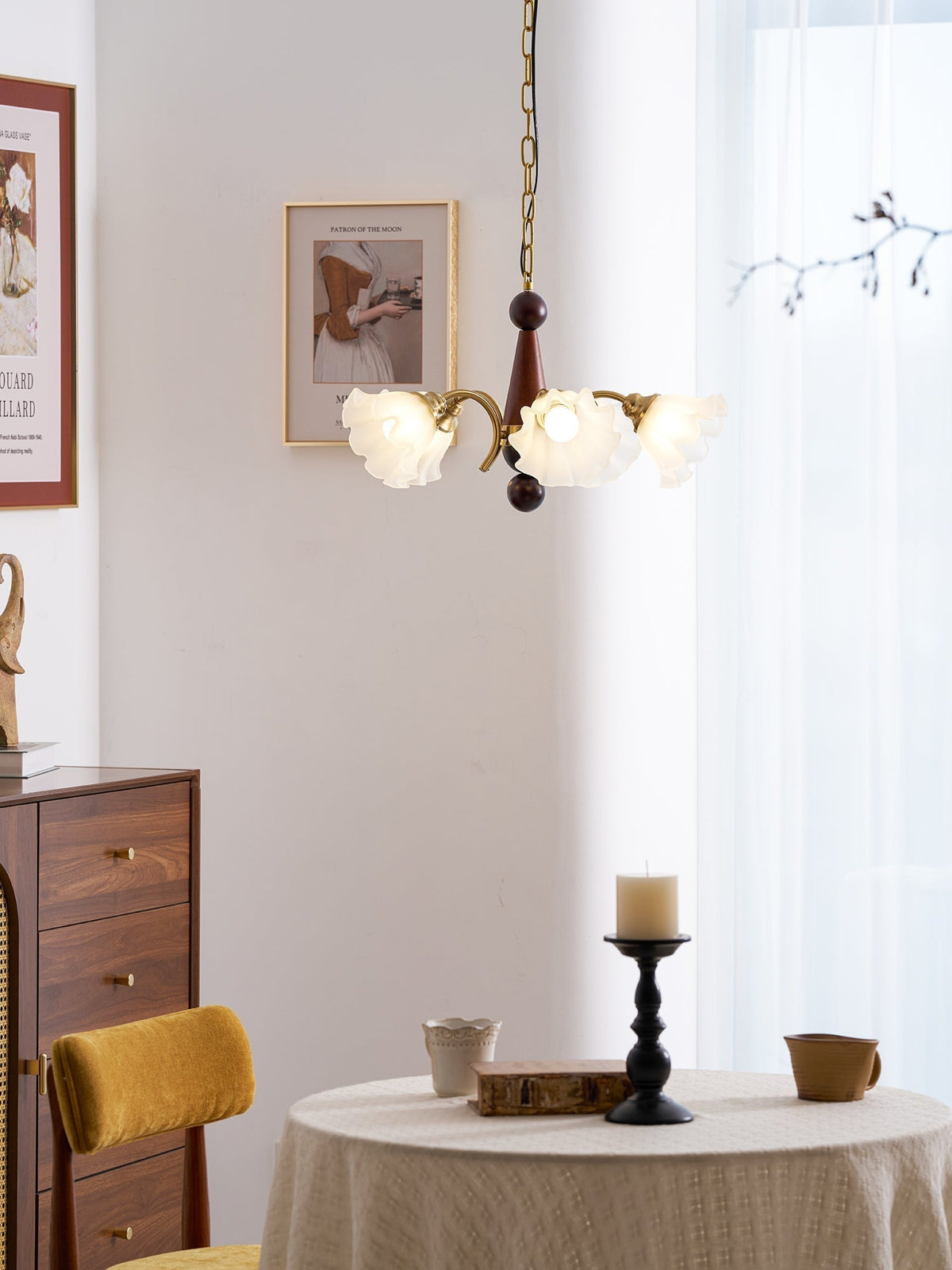 Ilvinan lampadario Eleganza Tradizionale in legno e vetro