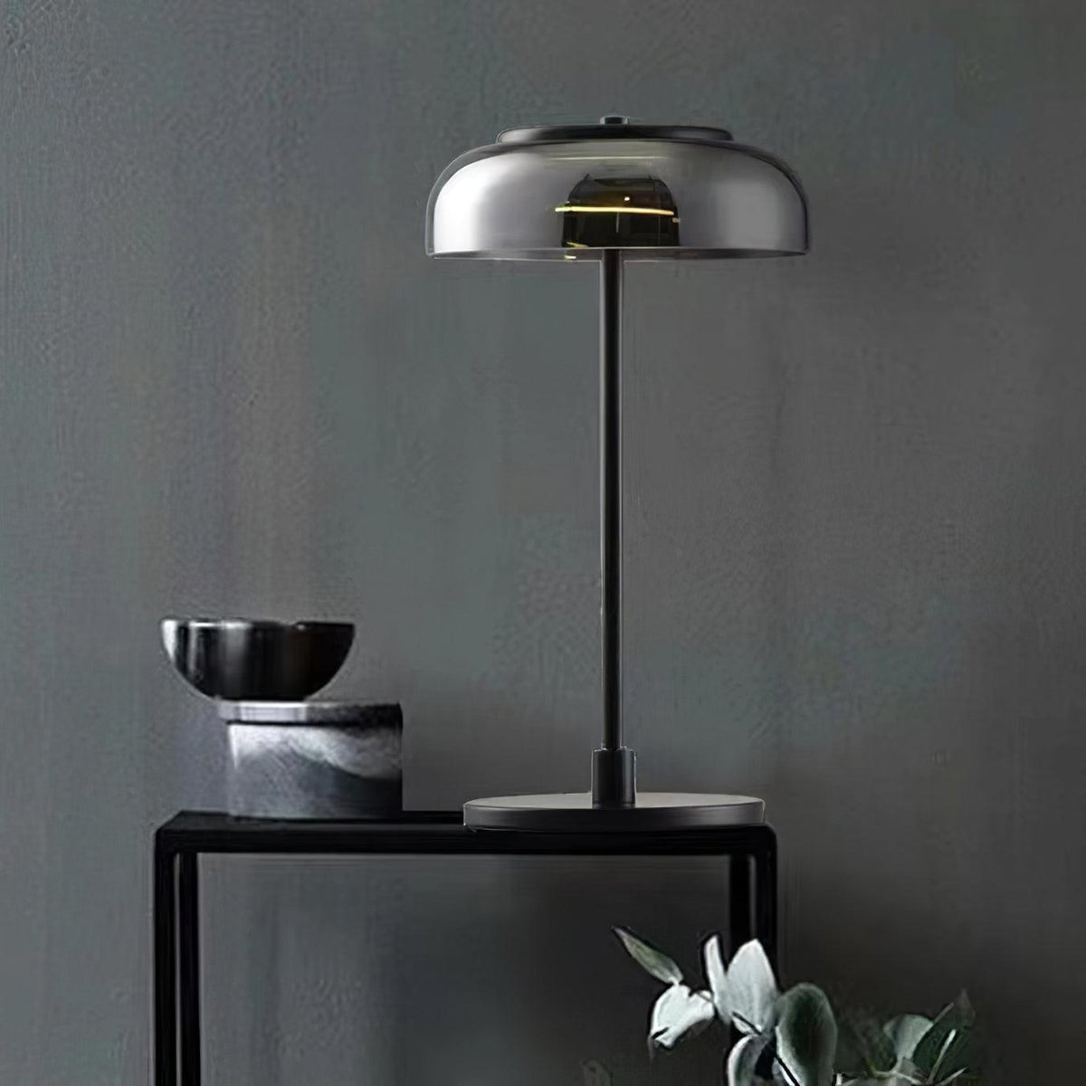Rinelette lampada da tavolo in vetro Chiaro con Base in legno