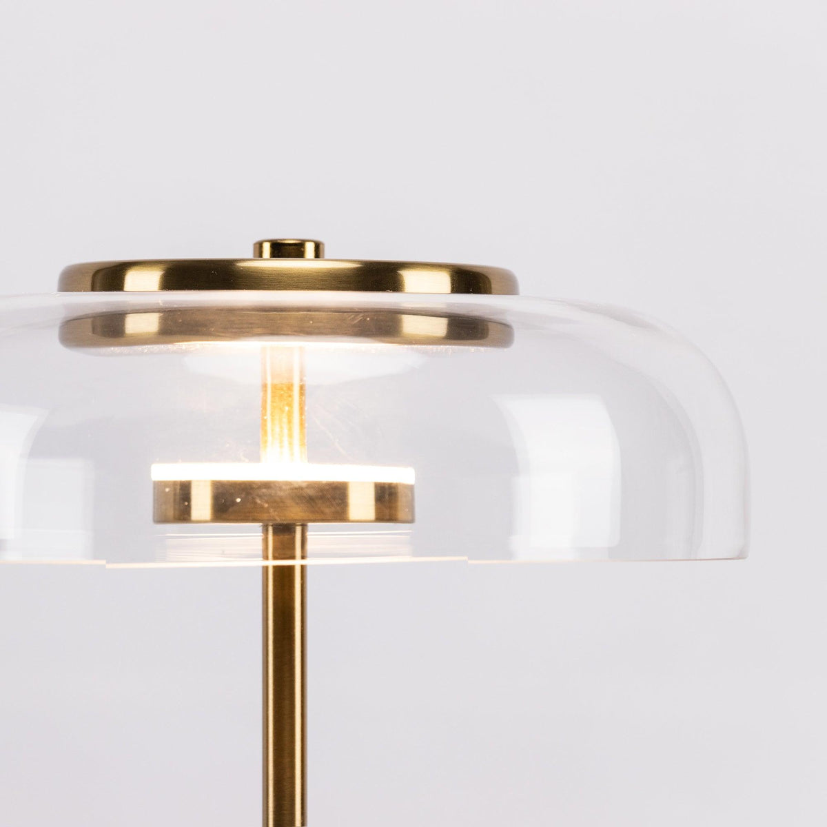 Rinelette lampada da tavolo in vetro Chiaro con Base in legno
