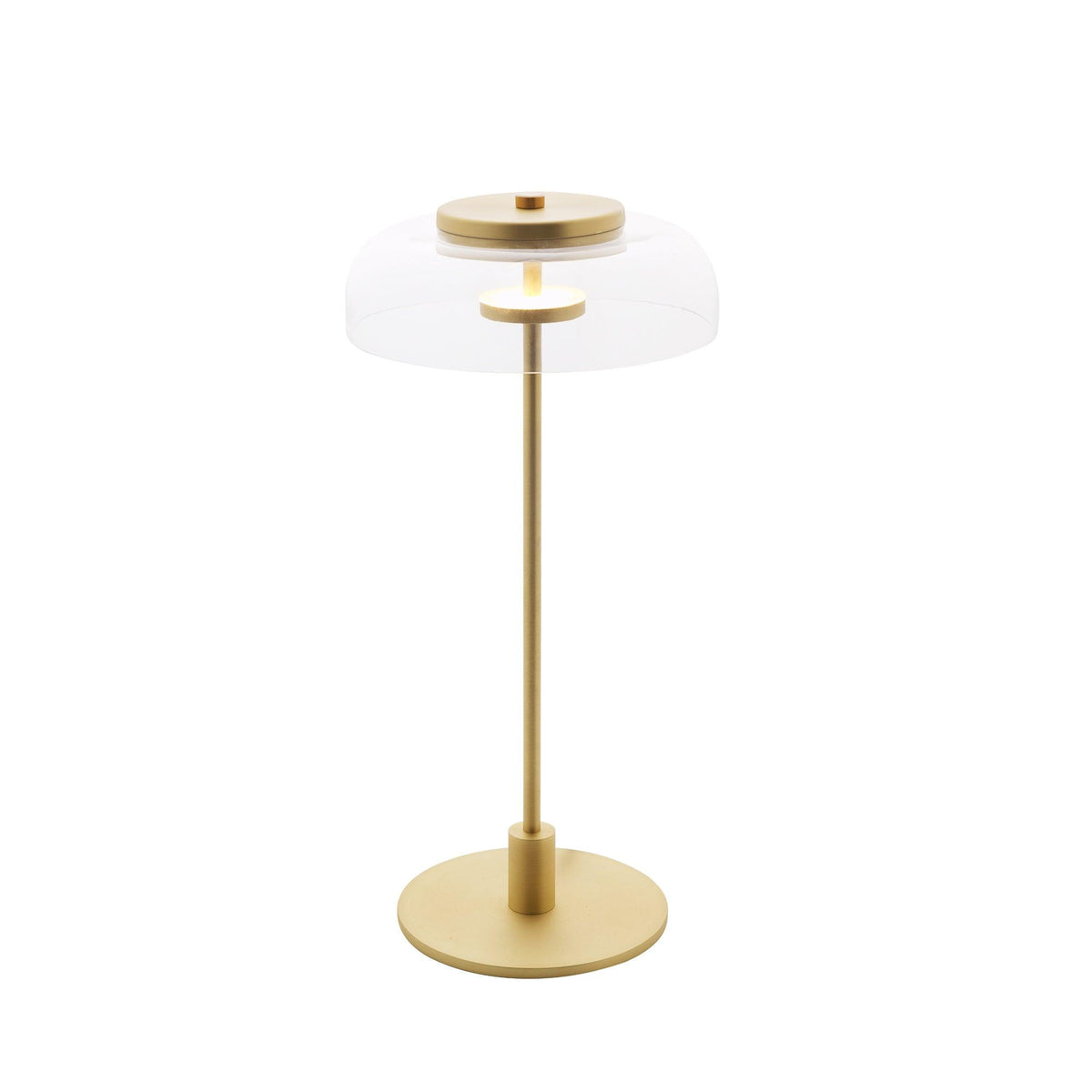 Rinelette lampada da tavolo in vetro Chiaro con Base in legno