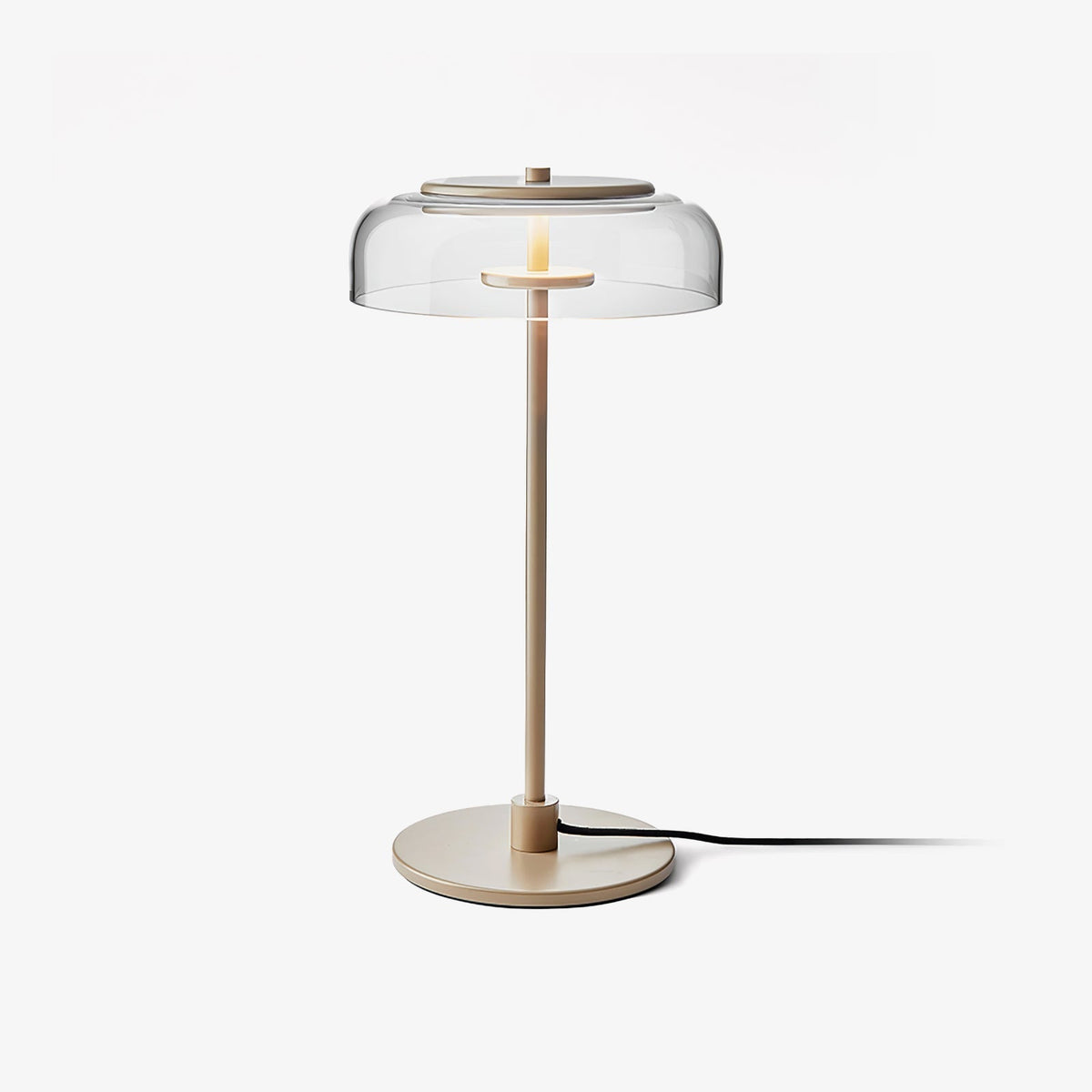 Rinelette lampada da tavolo in vetro Chiaro con Base in legno