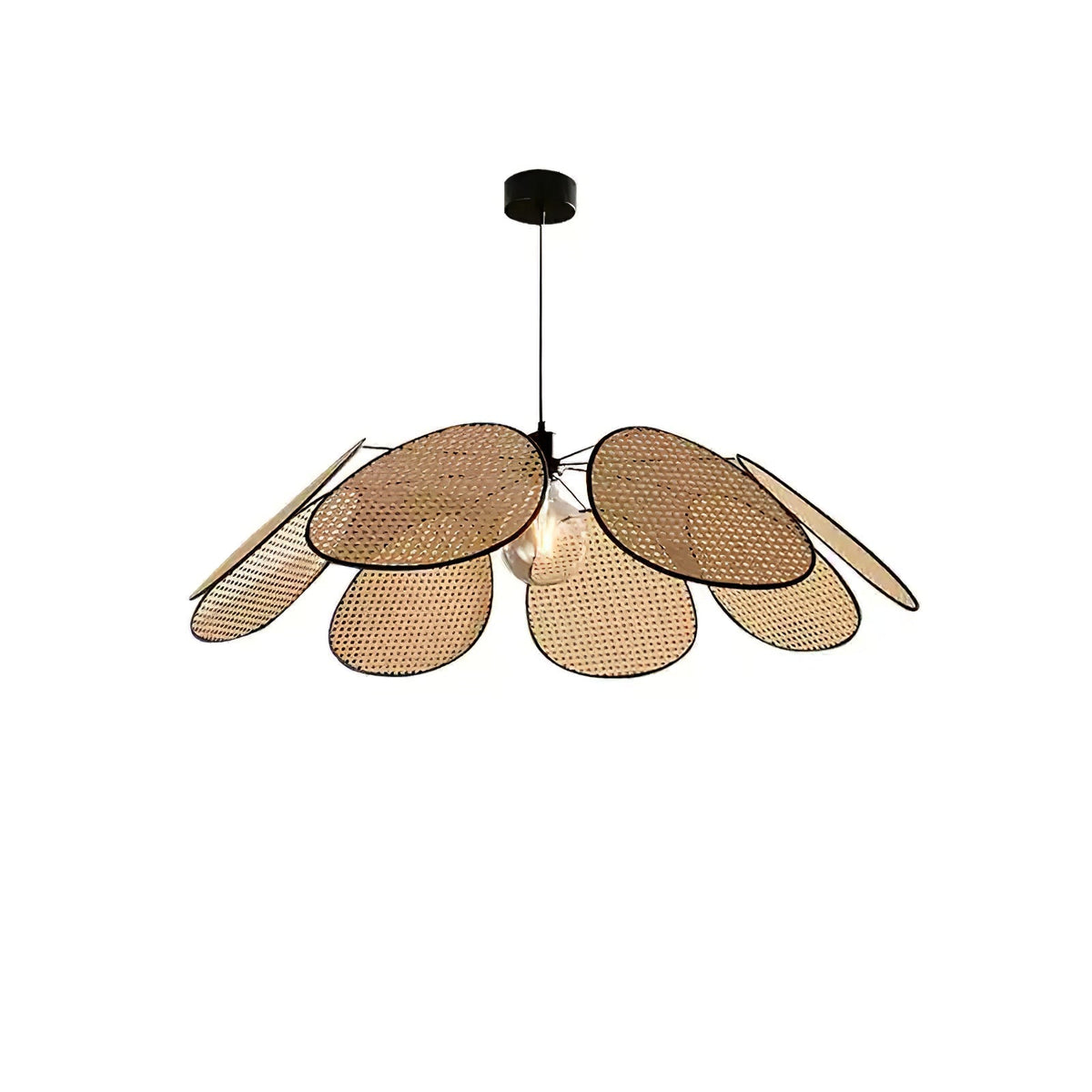 Orvara lampada a sospensione Blossom Petal in Rattan floreale