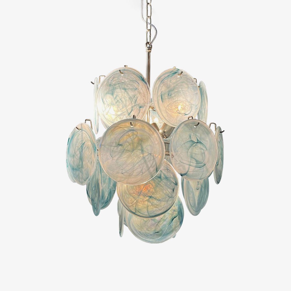 Liororine lampadario Blu vetro Murano Disco vintage