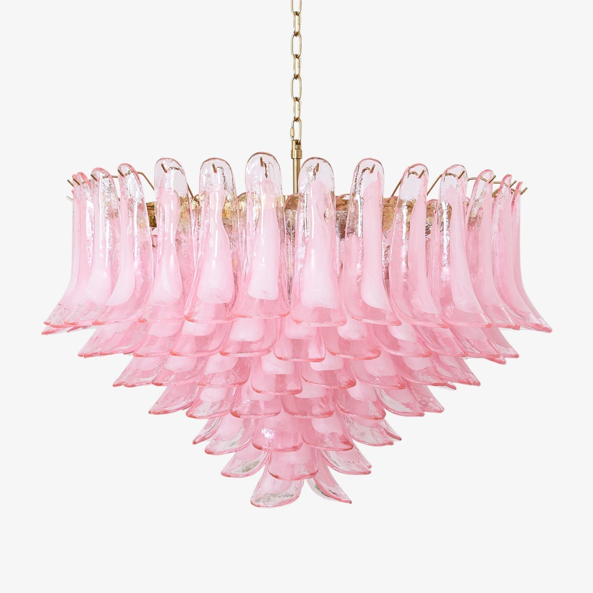 Celaella lampadario Rosa Sbiadito petali in vetro di Murano elegante