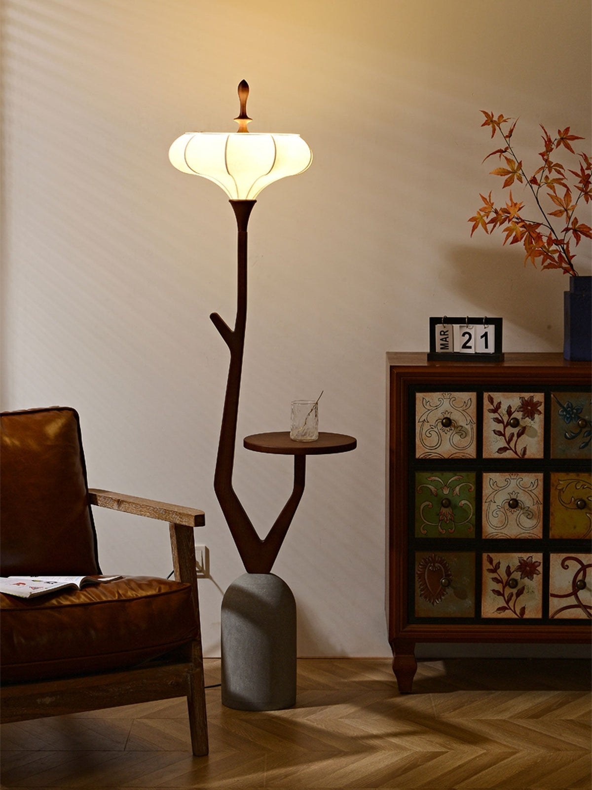 Flor lampada da terra in legno stile Fashion