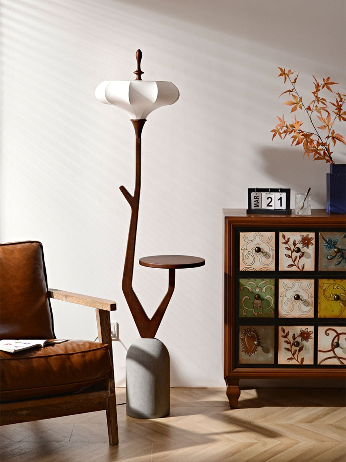 Flor lampada da terra in legno stile Fashion