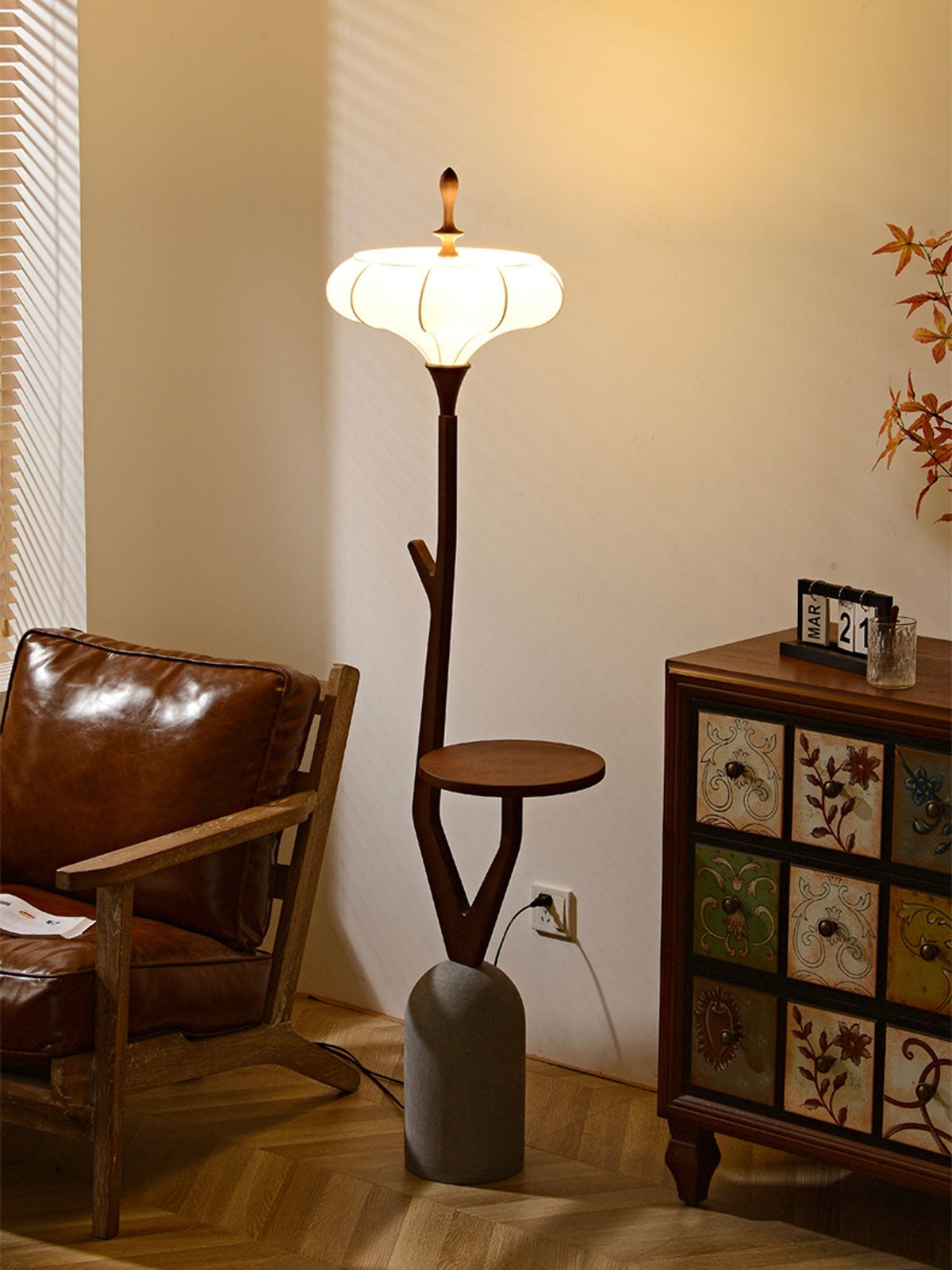Flor lampada da terra in legno stile Fashion